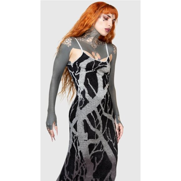 KILLSTAR Forest Knit stretch maxi dress - Picture 2 of 11
